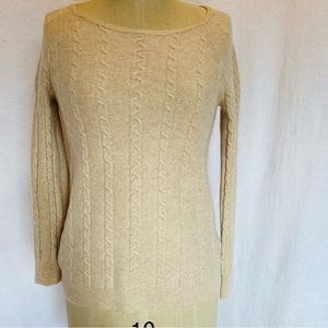 Pure cashmere S crewneck cable sweater